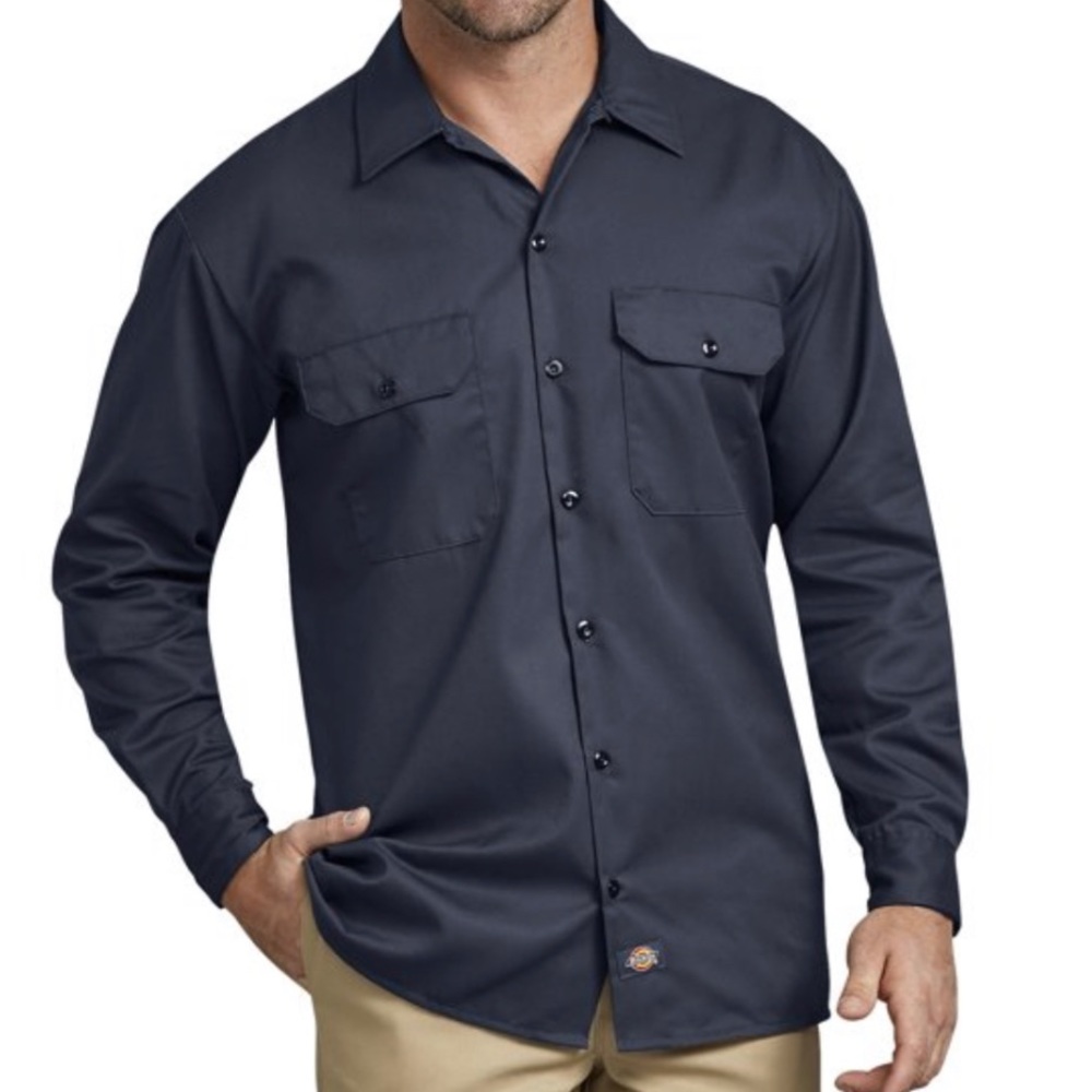 DICKIES Long Sleeve Twill Work Shirt sz. Large Original fit